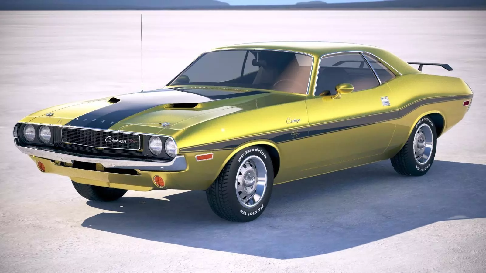 Dodge Challenger 1970 with interior 3D model_0