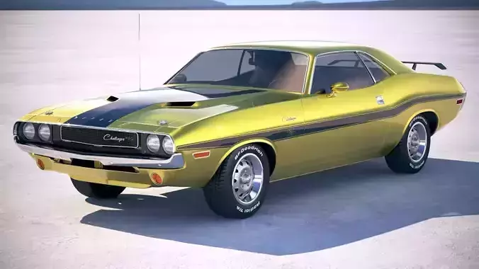 Dodge Challenger 1970 with interior 3D model