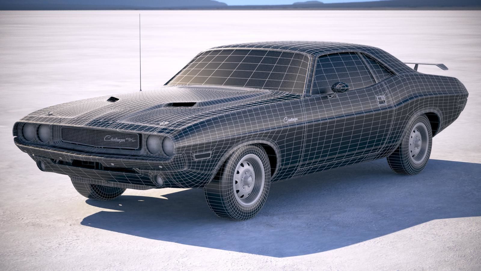 Dodge Challenger 1970 with interior 3D model_23