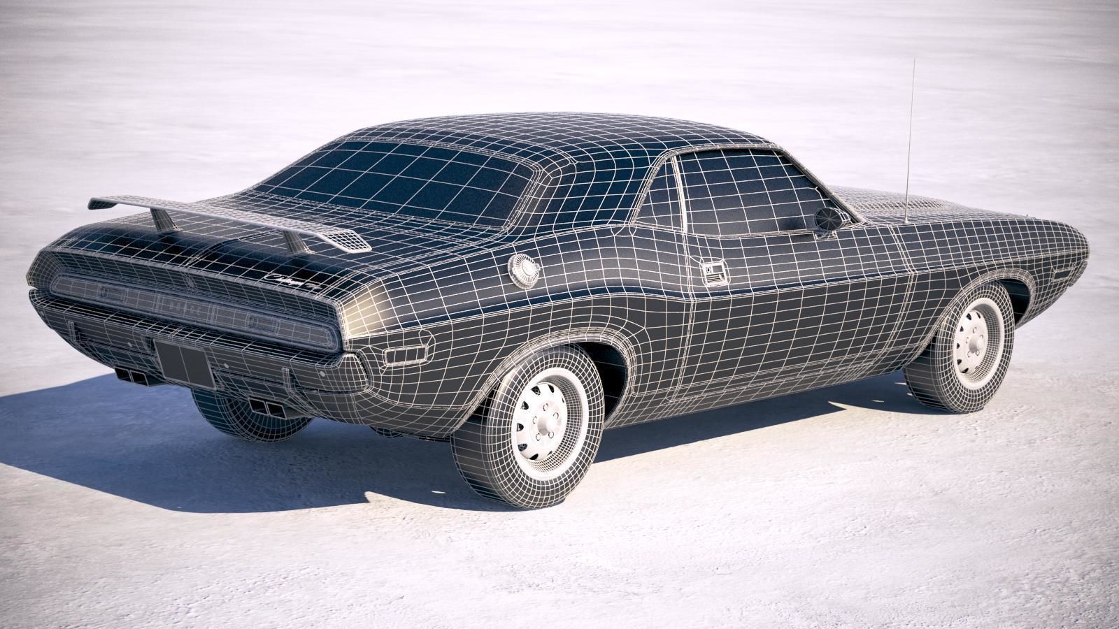 Dodge Challenger 1970 with interior 3D model_24