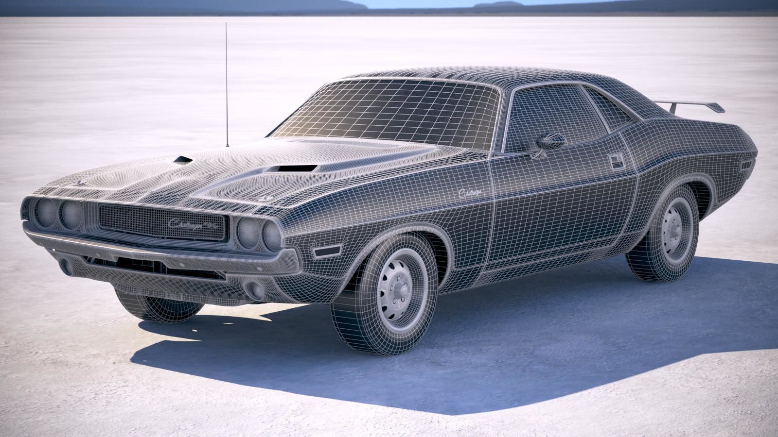 Dodge Challenger 1970 with interior 3D model_21