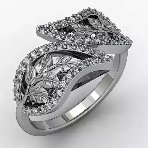 Leaves diamond ring