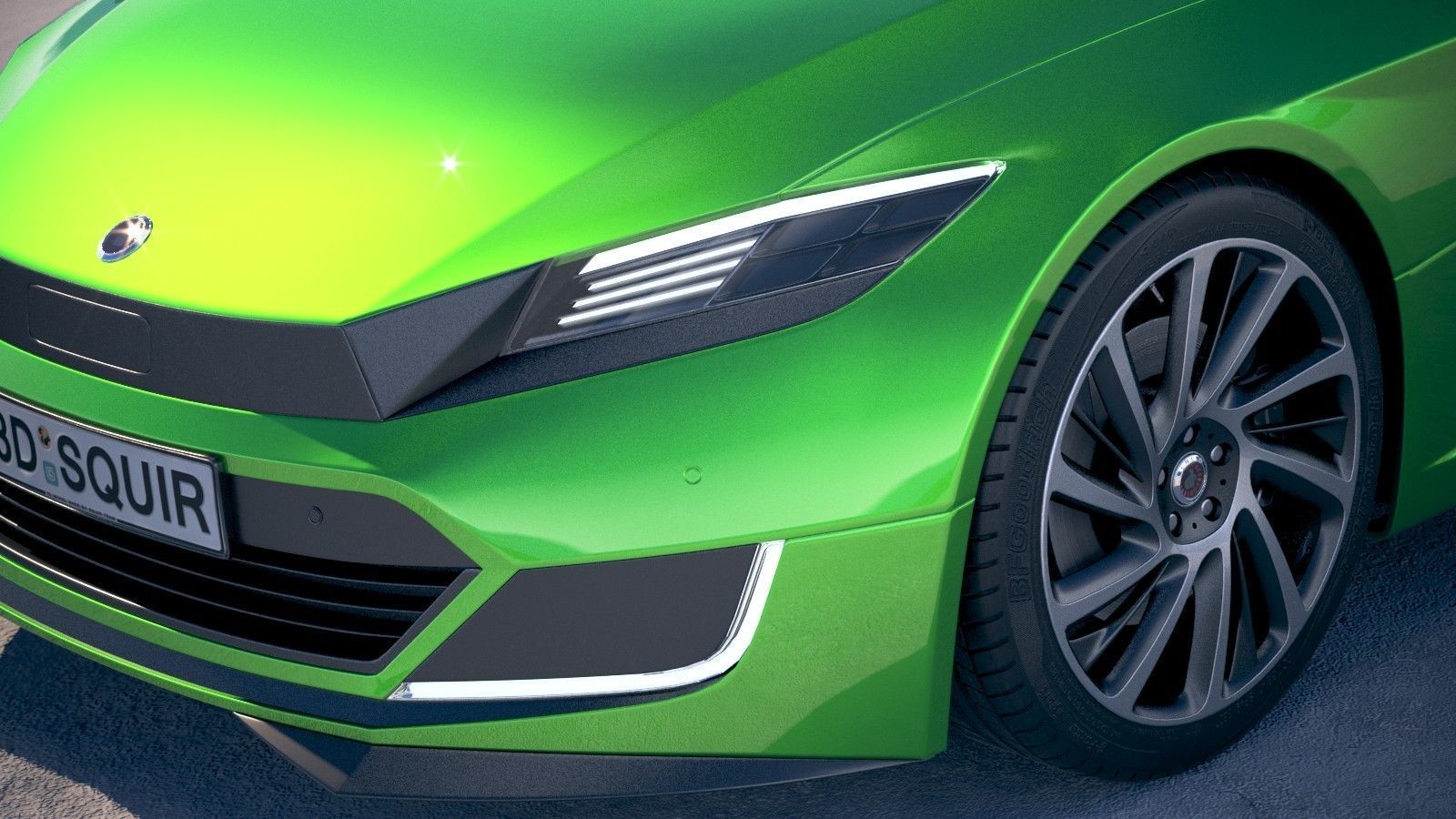 Generic Electric Sedan 2 2017 3D model_2