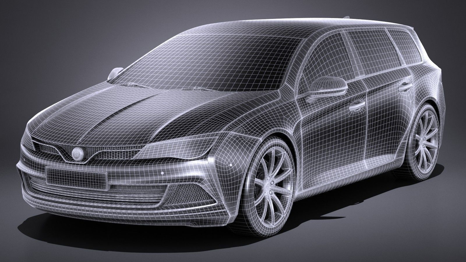 Generic estate wagon v2 2017 3D model_12