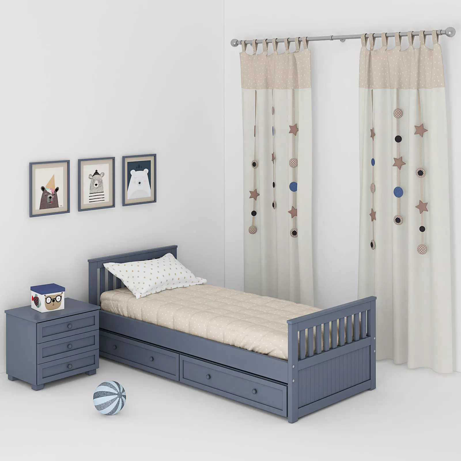 Decorative set for Childrens Bedroom 2 3D model