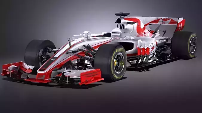 HQ Lowpoly Generic Formula 1 Low-poly 3D model