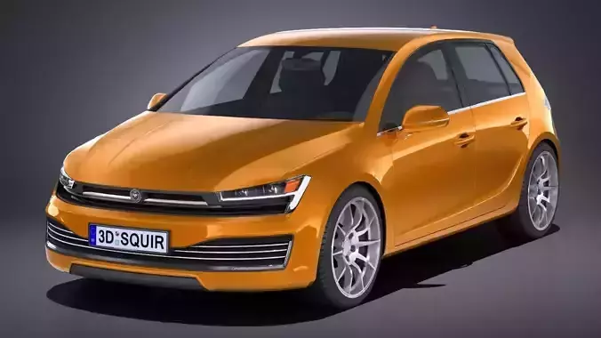 LowPoly Generic Hatchback 2017 Low-poly 3D model