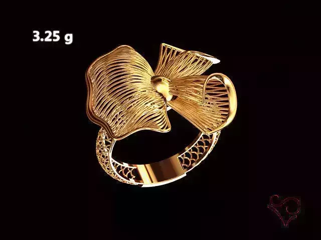 Gold ring flower ring engagement Jewelry