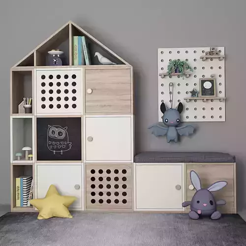 Furniture for childrens room with decor 10  3D model