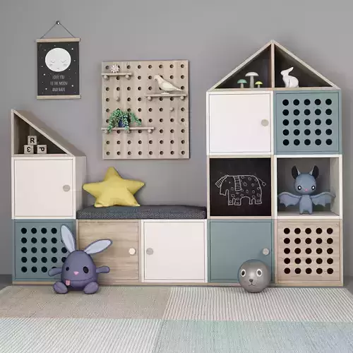 Furniture for childrens room with decor 11 3D model