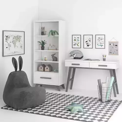 Furniture for childrens room with decor 3D model