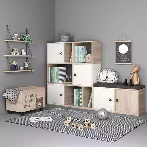 Furniture for childrens room with decor 6 3D model