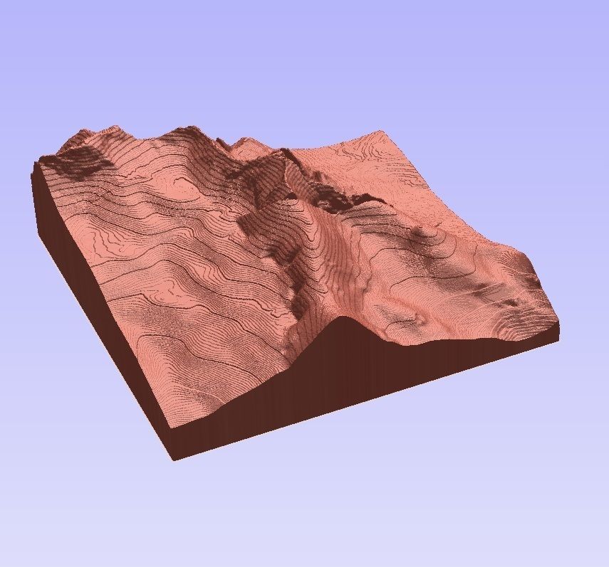 3D Model of Zugspitze Mountain for CNC AND 3D Printer 3D print model_6