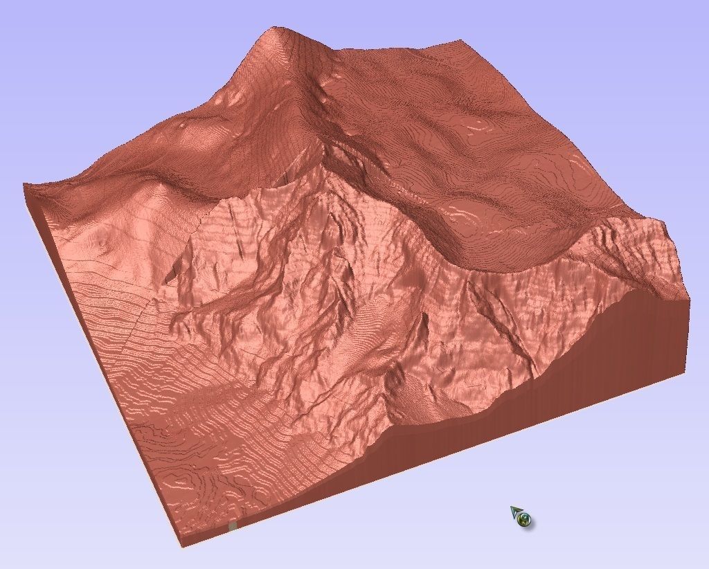 3D Model of Zugspitze Mountain for CNC AND 3D Printer 3D print model_9
