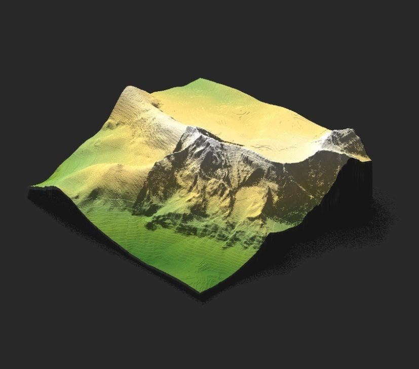 3D Model of Zugspitze Mountain for CNC AND 3D Printer 3D print model_2