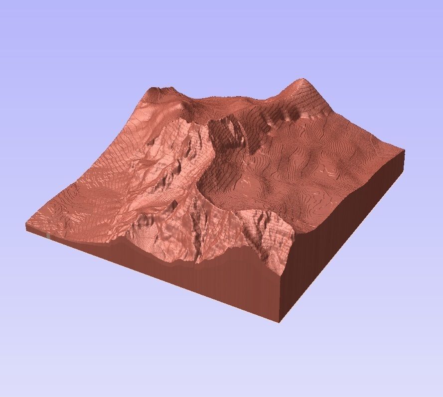 3D Model of Zugspitze Mountain for CNC AND 3D Printer 3D print model_4
