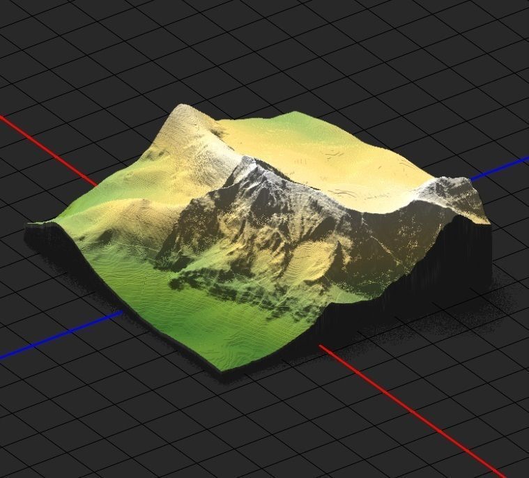 3D Model of Zugspitze Mountain for CNC AND 3D Printer 3D print model_1