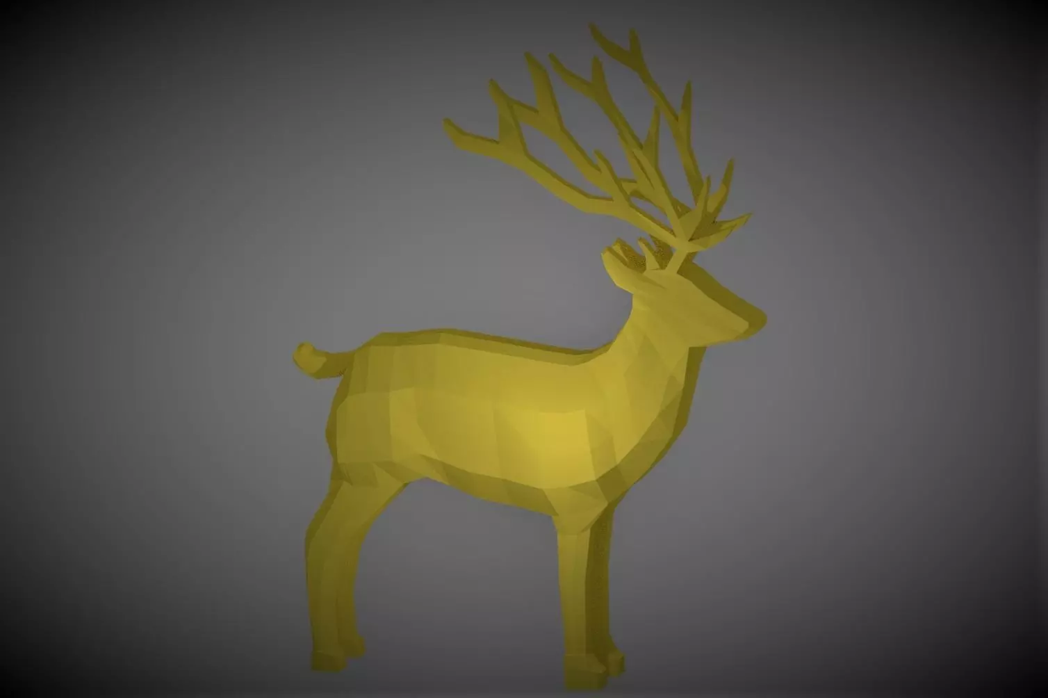 Deer Low-poly 3d Model golden Low-poly 3D model_0