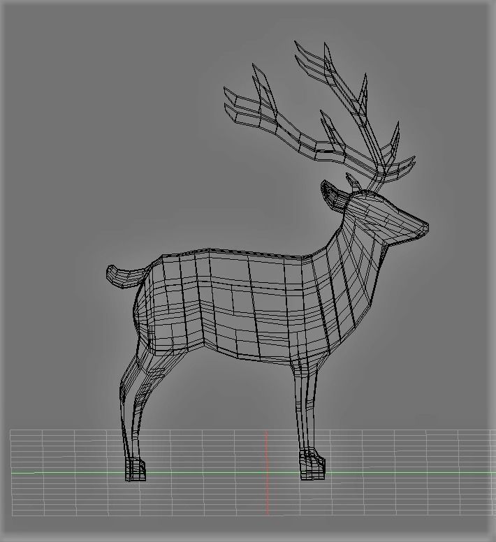 Deer Low-poly 3d Model golden Low-poly 3D model_5