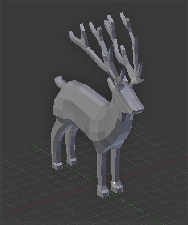 Deer Low-poly 3d Model golden Low-poly 3D model_2