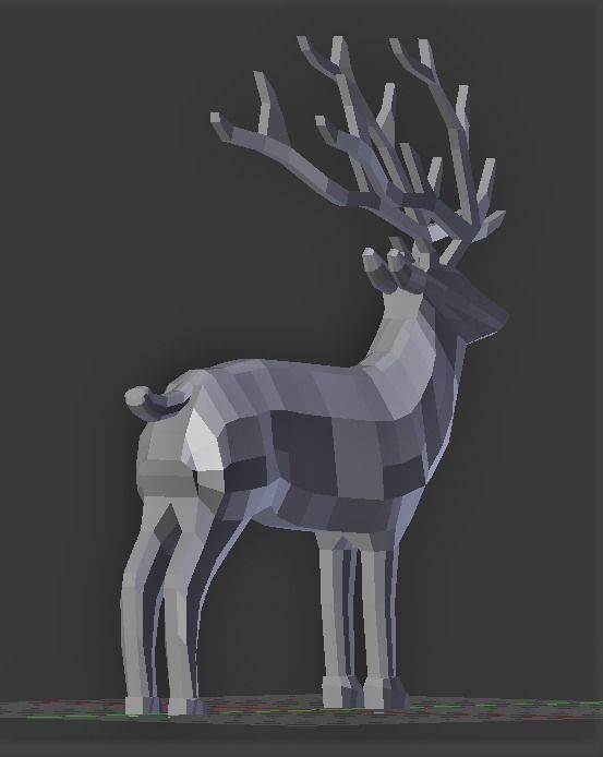 Deer Low-poly 3d Model golden Low-poly 3D model_4