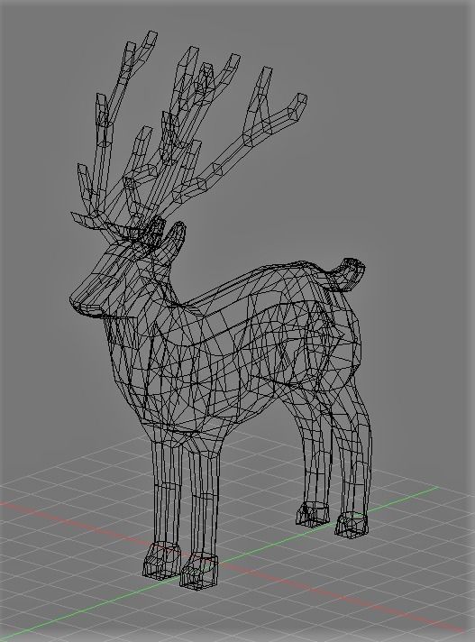Deer Low-poly 3d Model golden Low-poly 3D model_6