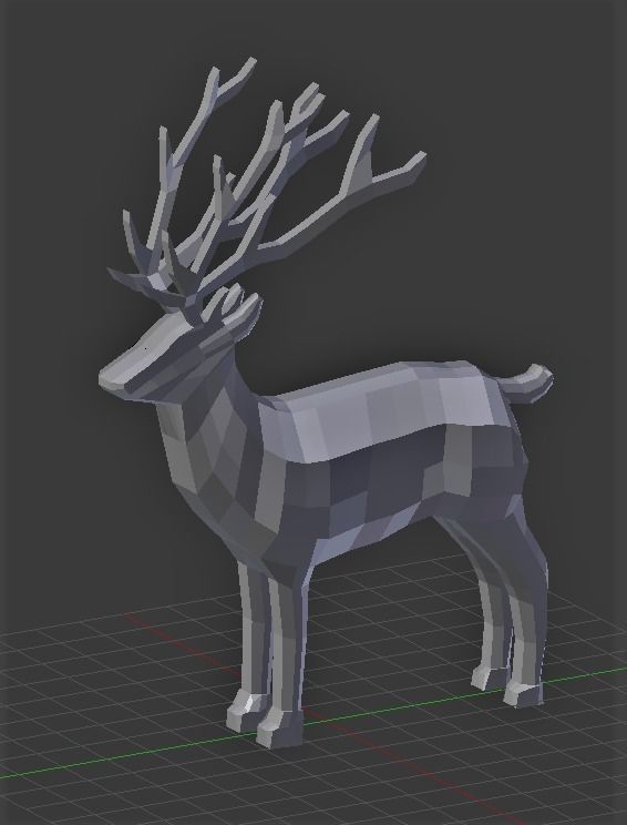 Deer Low-poly 3d Model golden Low-poly 3D model_3