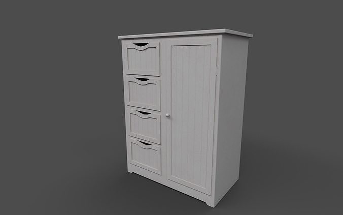 Cupboard with drawers Low-poly 3D model