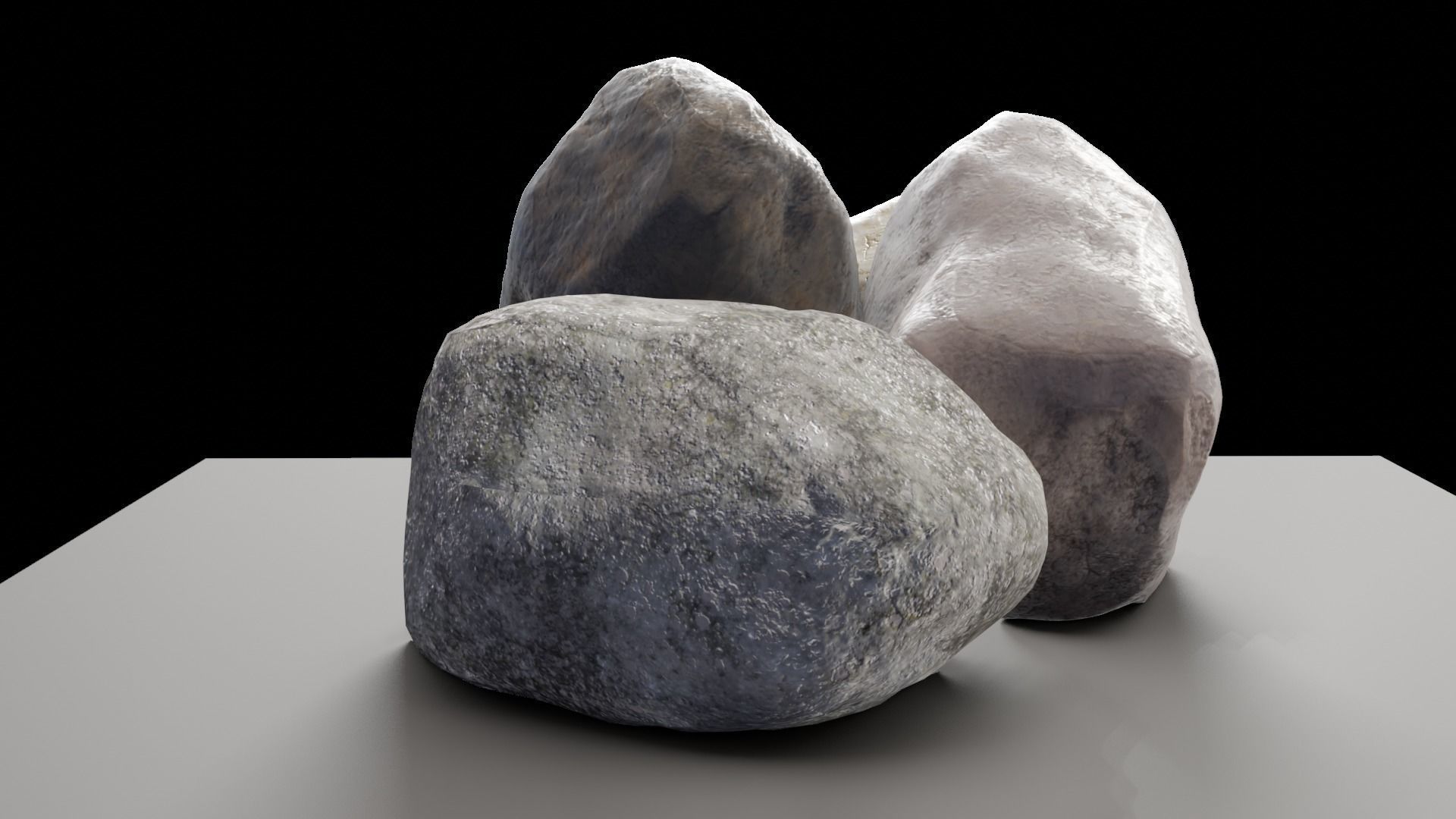 Rocks Pack low poly Free 3D model_2