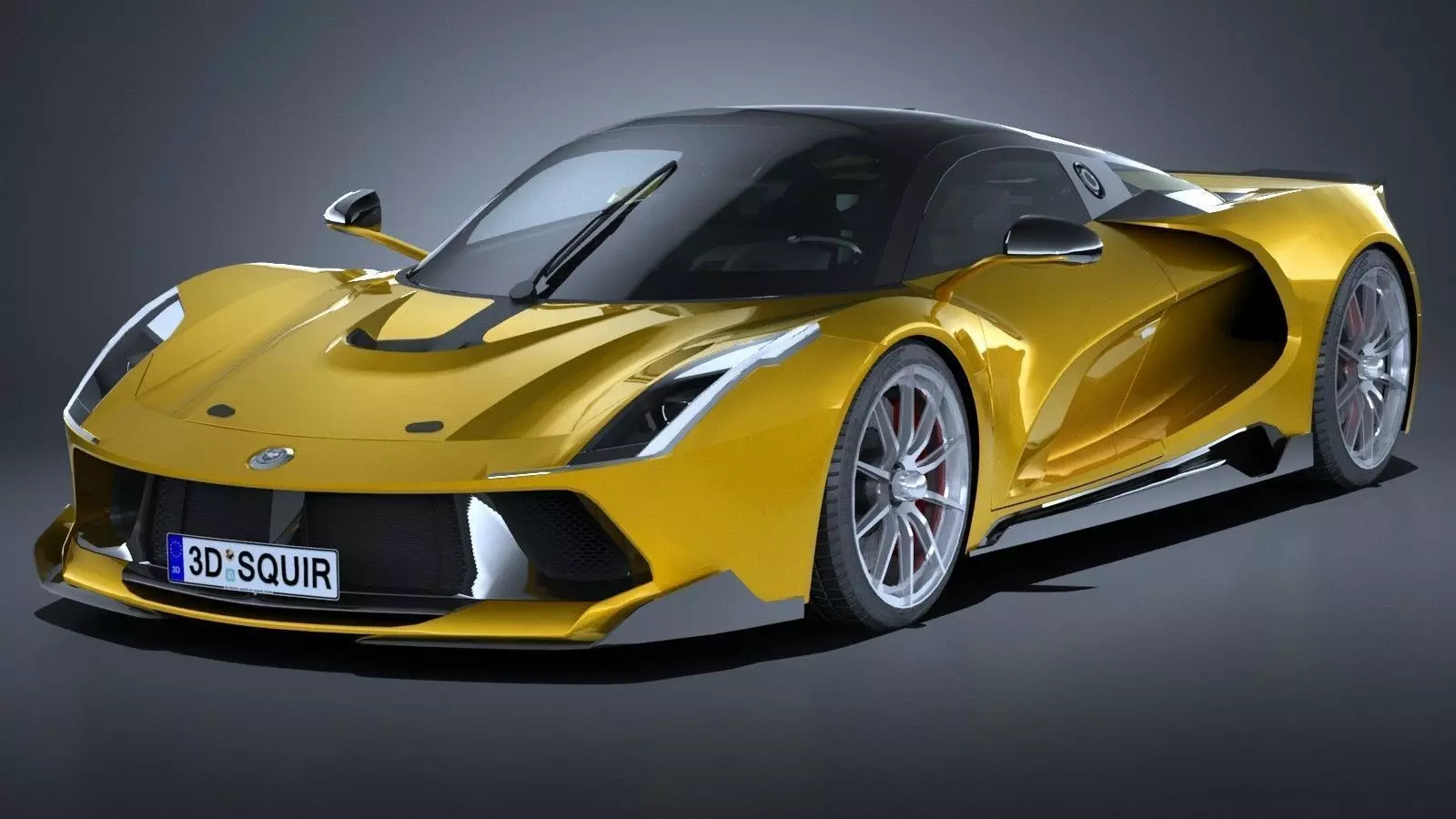 HQ LowPoly Generic Supercar Low-poly 3D model