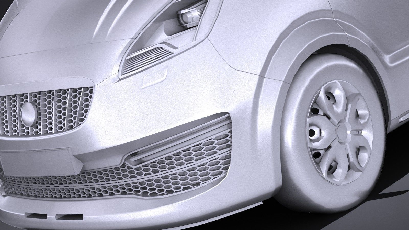 HQLowPoly Generic Van 2016  Low-poly 3D model_9