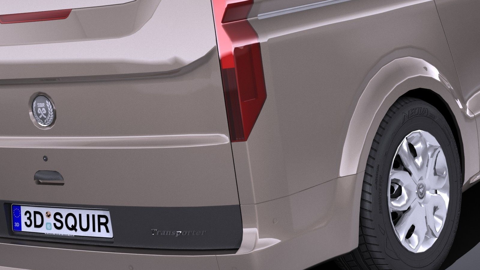 HQLowPoly Generic Van 2016  Low-poly 3D model_3