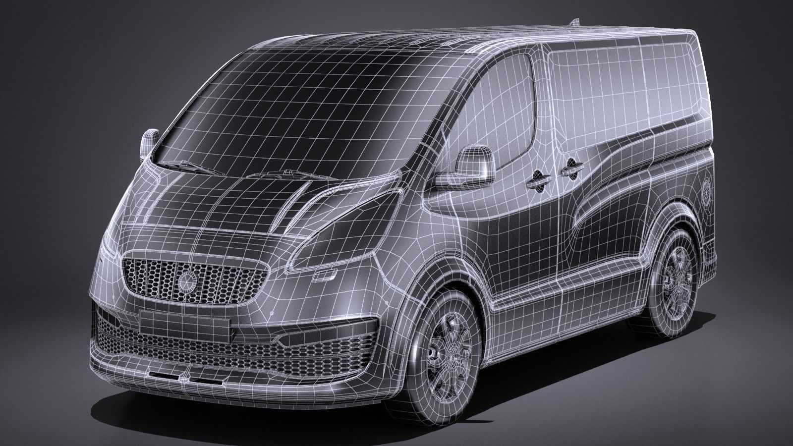 HQLowPoly Generic Van 2016  Low-poly 3D model_12