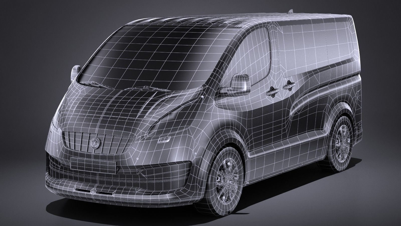 HQLowPoly Generic Van 2016  Low-poly 3D model_14