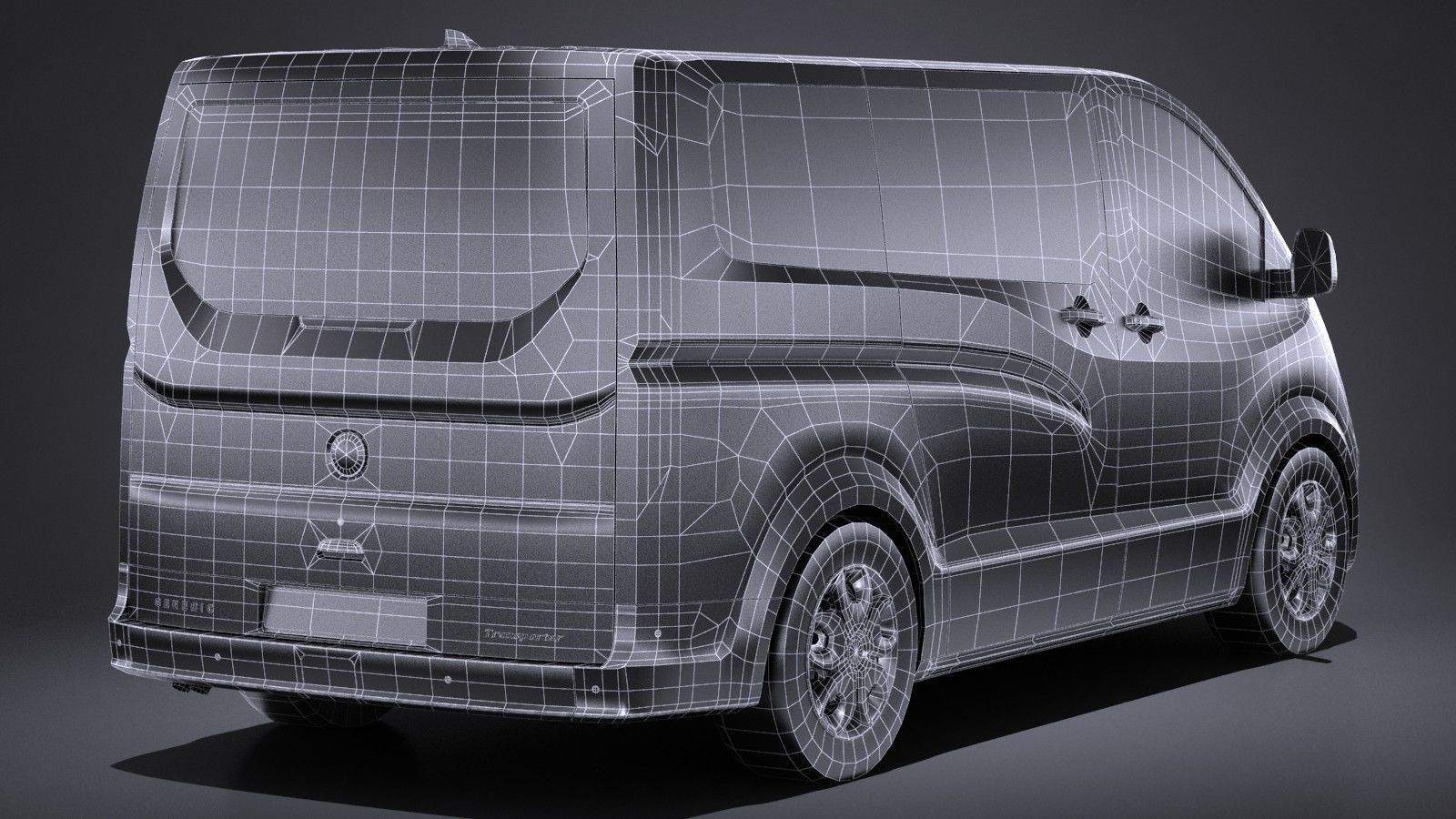 HQLowPoly Generic Van 2016  Low-poly 3D model_15