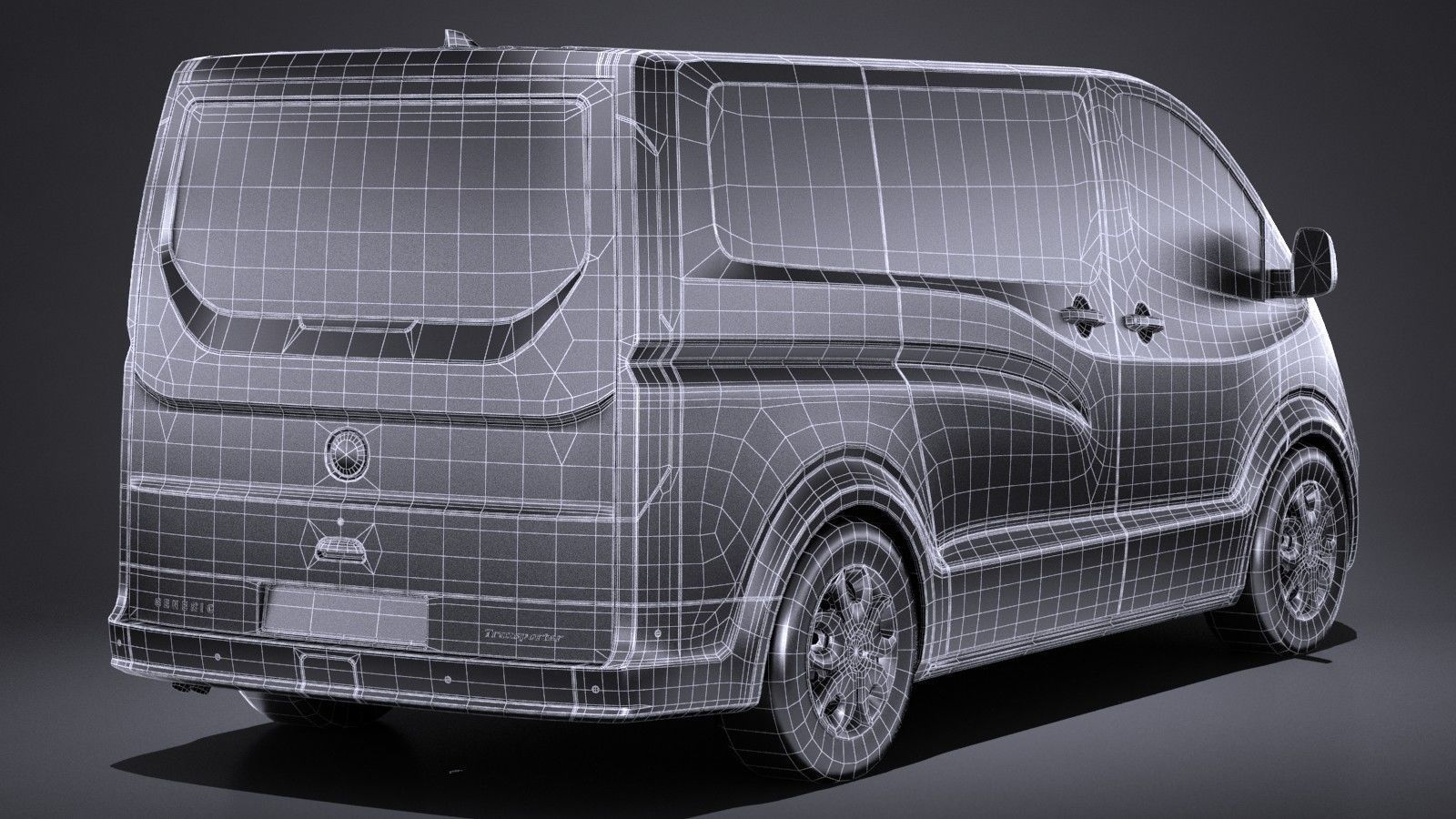 HQLowPoly Generic Van 2016  Low-poly 3D model_13