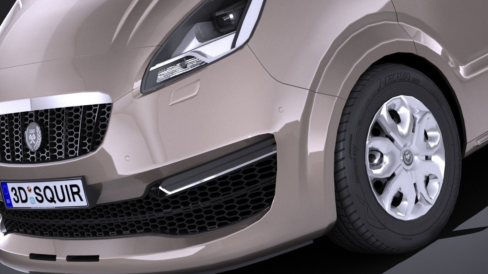 HQLowPoly Generic Van 2016  Low-poly 3D model_2