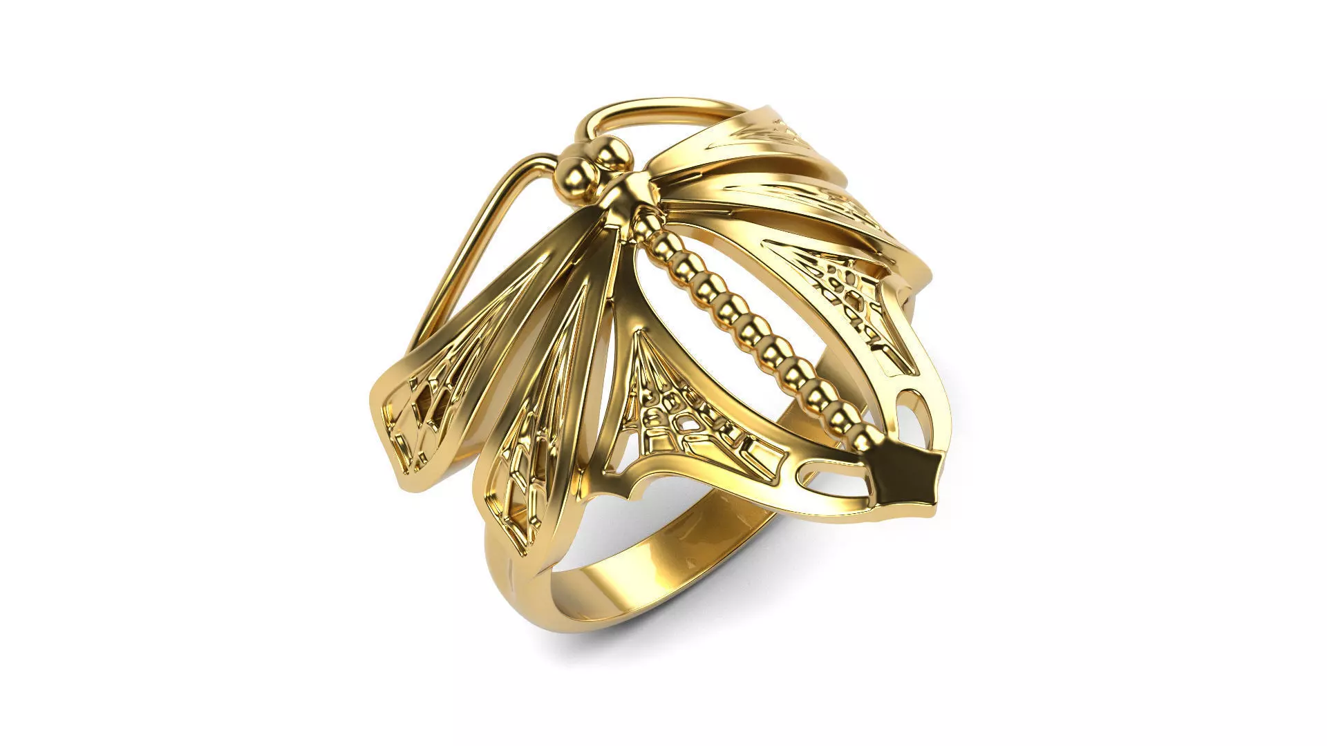 Dragonfly Ring 3D print model_0