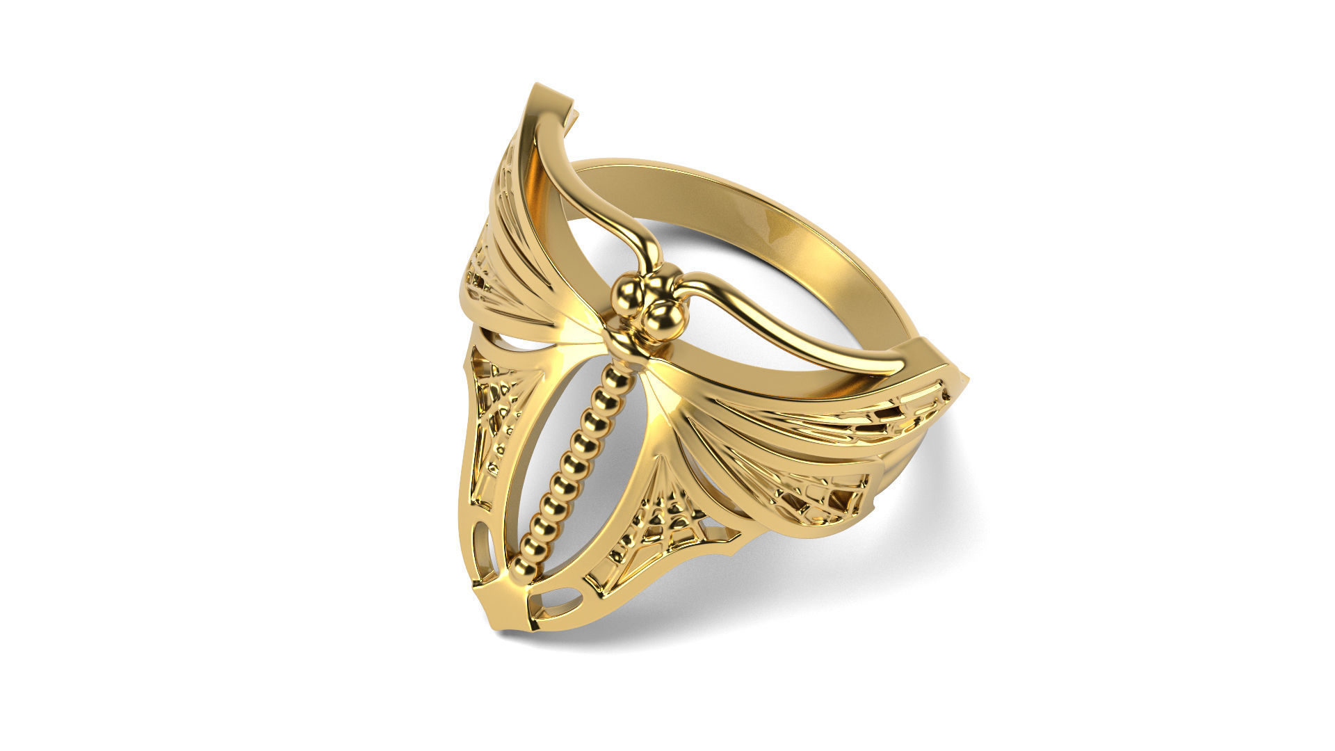 Dragonfly Ring 3D print model_1