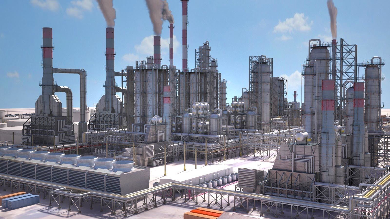 Huge Refinery 3D model_9