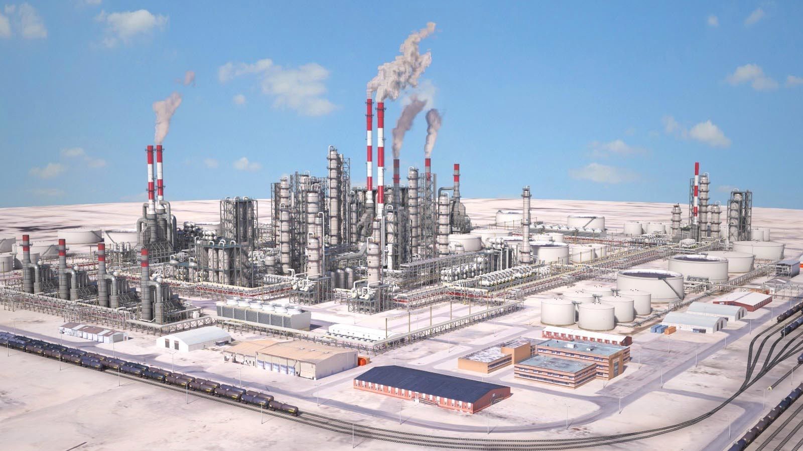 Huge Refinery 3D model_4