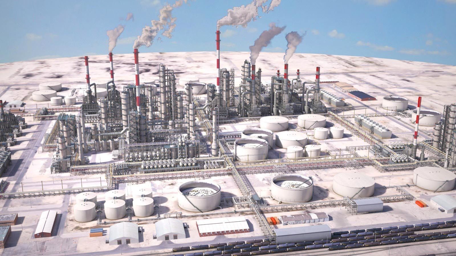 Huge Refinery 3D model_2