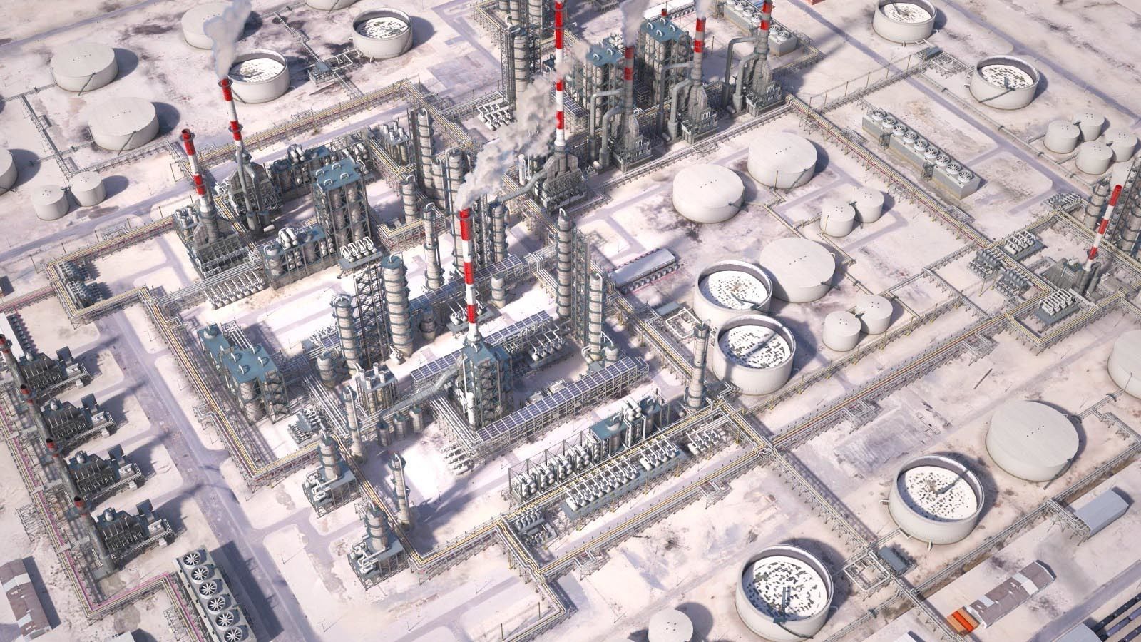 Huge Refinery 3D model_3
