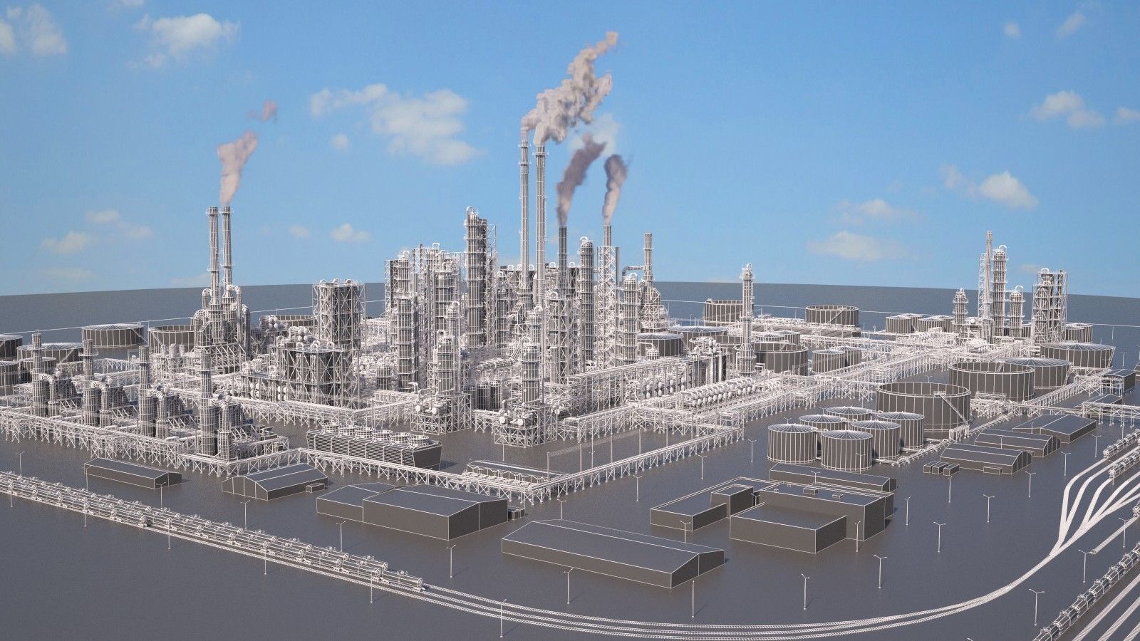 Huge Refinery 3D model_30