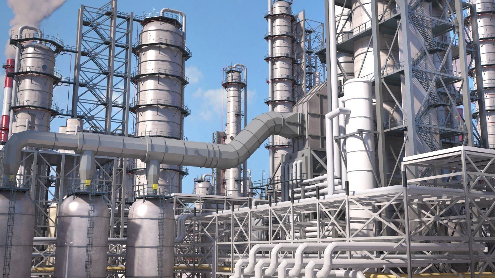Huge Refinery 3D model_5