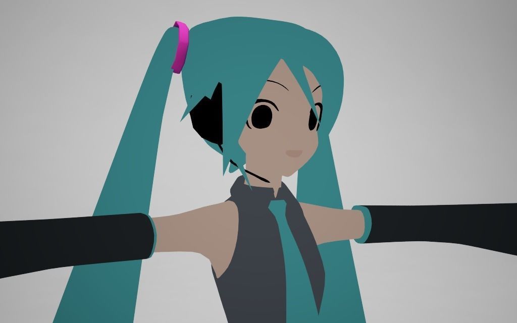 Hatsune Miku Free low-poly 3D model_2