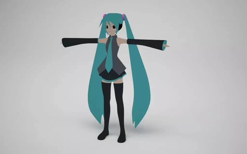 Hatsune Miku Free low-poly 3D model_0