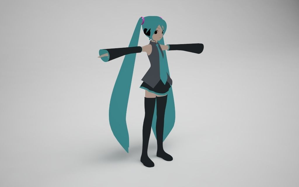 Hatsune Miku Free low-poly 3D model_1