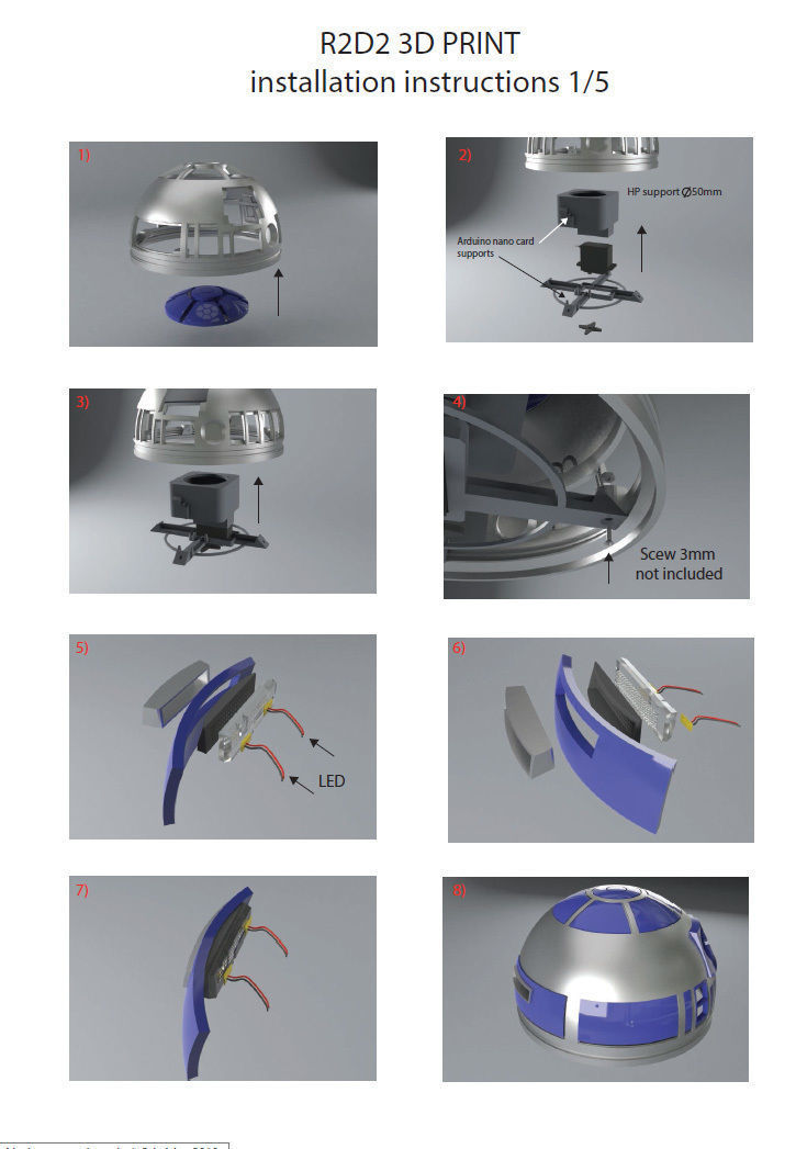 R2D2 HQ  New hope 1-3 Scale  42cm V1-7  3D print model_16