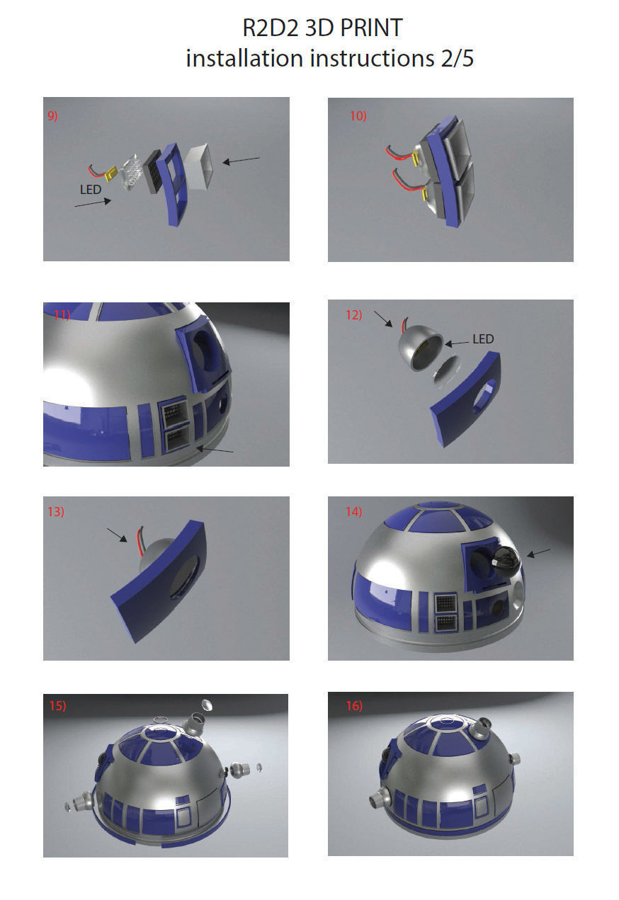 R2D2 HQ  New hope 1-3 Scale  42cm V1-7  3D print model_15